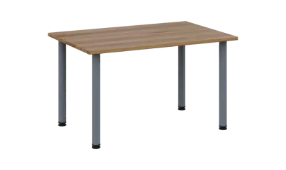 CRTR 120 jídelní stůl, kovová podnož stříbrná, deska 25 mm, 1194x800 mm, ořech světlý